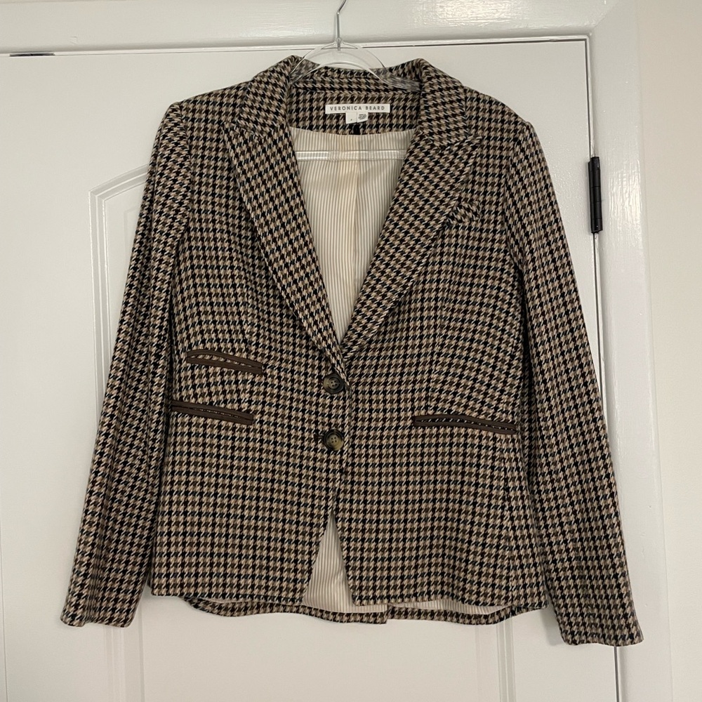 Veronica Beard Brown Houndstooth Blazer